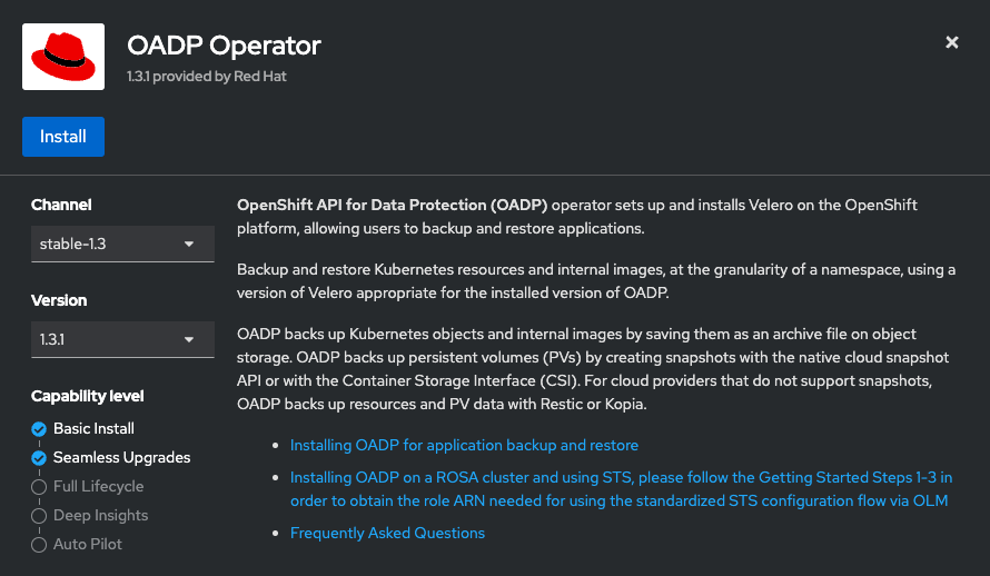 Using OADP for VM Data Protection