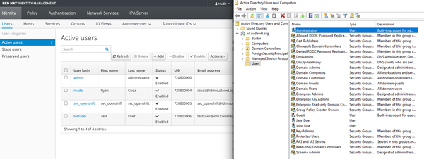 Cross Domain Trust between IDM and AD